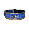 Stunning Multi-Color Blue/Silver/Gold Snake, Classic Collar With Gold Hardware