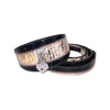 Swarovski Crystal Heart Locket Love Collar! Soft Pink/Gold/Silver Black Custom Snake 3” Wide Style Collar/Leash Set