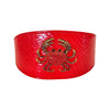 Red Orange Snake Wide Style Collar With Rhinestone Crab Accessory