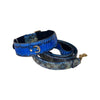 Stunning Multi-Blue Tone Snake Classic Collar & Leash Set