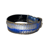 Stunning Multi-Color Blue/Silver/Gold Snake, Classic Collar With Silver Hardware