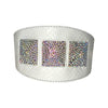 Matte White Snake 4” Wide Collar With Our 3 Custom Swarovski Crystal Rivets