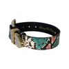 Multi-Color Embossed Snake Italian Leather Collar, with our Italian Made Swarovski Crystal Hardware