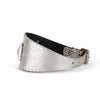 Glamorous Silver Snake 3” Wide Style Collar With Large Silver Swarovski