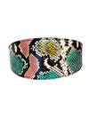 Multi-Color Embossed Snake Italian Leather Wide Style Collar