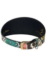 Multi-Color Embossed Snake Italian Leather Wide Style Collar