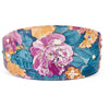 Floral Print Italian Leather 3” Wide Style Collar with Swarovski Crystals