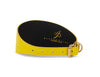 Smooth Yellow Italian Leather 3” Wide Style Collar