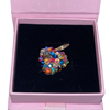 Love Charm Collection Puffy Heart Multi Color Swarovski Crystal Charm
