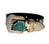 Multi-Color Embossed Snake Italian Leather Collar, with our Italian Made Swarovski Crystal Hardware