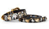 Black/Gold/Silver Art Deco Swarovski Crystal Collar & Leash Set