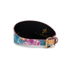 Floral Print Italian Leather 3” Wide Style Collar