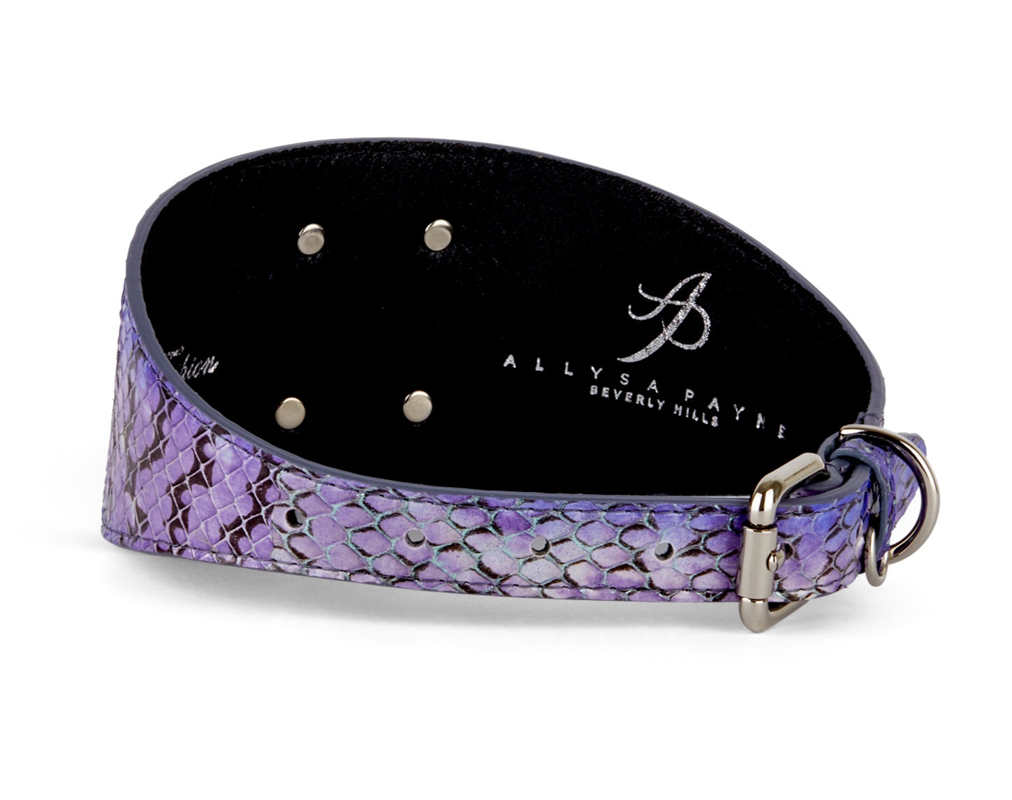 Purple/Silver/Black Custom Iridescent Snake/Swarovski Crystal Collar & -  Allysa Payne Beverly Hills