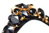 Black Suede with Black/Gold Crystal