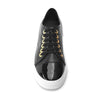 Black Leather Sneaker With Parent Leather Toe