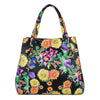 Large Floral Python Bag with Gold Snake Accessories
