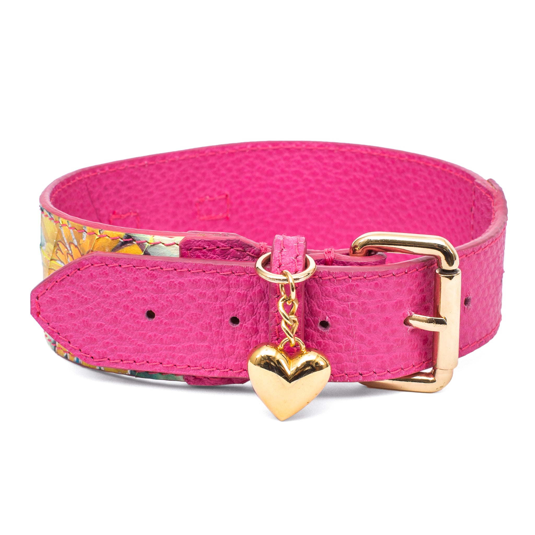 Luxury Pet Fashion Neon Pink Snake Collar With Our Modern Gold Hardwar -  Allysa Payne Beverly Hills