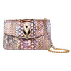 Iridescent Python Clutch with Snake Head