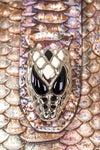 Iridescent Python Bag with Snake Head Accessory