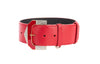 Red Italian Leather Collar With Glamorous Italian Hardware