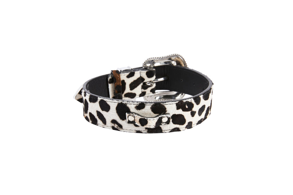 Luxury Pet Fashion Fuchsia Floral Italian Leather Collar With A