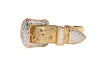 Gold Studded Italian Leather Swarovski Crystal Collar
