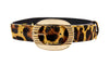 Leopard Print Hair On Hide Italian Leather Collar With Ornate Italian Hardware