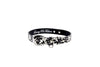 Black & White Snake Collar With Silver Oval Hardware