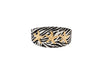 Zebra Print Hair On Hide Italian Leather Collar With Gold Starfish