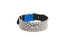 Royal Blue/Embossed Croc Italian Leather Classic Collar With Silver Classic Hardware