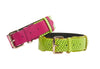 Fuchsia Pink Italian/Neon Green Snake Classic Collar & Neon Green Snake Classic Collar Set Of 2