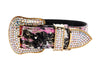 Black, White, Pink, Gold Snake/Swarovski Crystal Hardware Collar