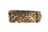 Leopard Print Italian Leather Collar With Gold Classic Hardware