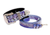 Purple/Silver/Black Custom Iridescent Snake/Swarovski Crystal Collar & Leash Set