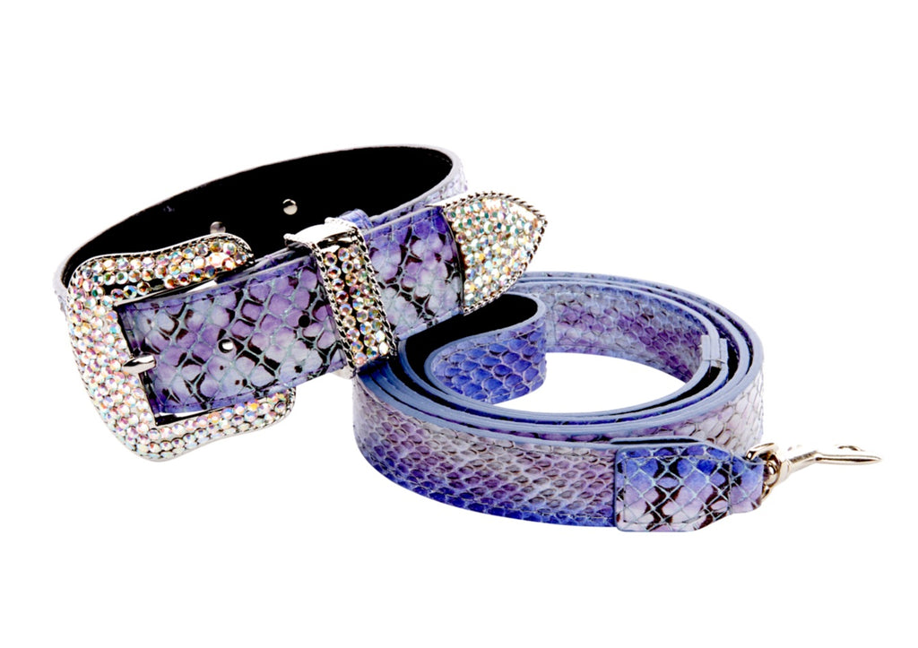 Purple/Silver/Black Custom Iridescent Snake/Swarovski Crystal Collar & -  Allysa Payne Beverly Hills