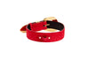 Red Hair On Hide Italian Leather Collar With Ornate Swarovski Hardware