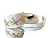 Luxury Pet Fashion Matte White Snakeskin Wide Collar & Leash Set