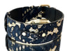 Luxury Pet Fashion Navy Lace Over Leather Collar