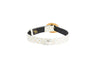 White & Gold Polka Dot Italian Leather Collar With Orante Italian Hardware