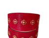 Luxury Pet Fashion Red Distressed Italian Leather With Vintage Star Rivets