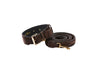 Brown Snake Print Hair On Hide Italian Leather With Classic Hardware Collar & Leash Set