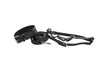Black & Silver Striped Italian Leather Classic Collar, Leash & Harness Set With Silver Hardware