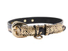 Gold & Black Snake Collar With Oval Gold Hardware