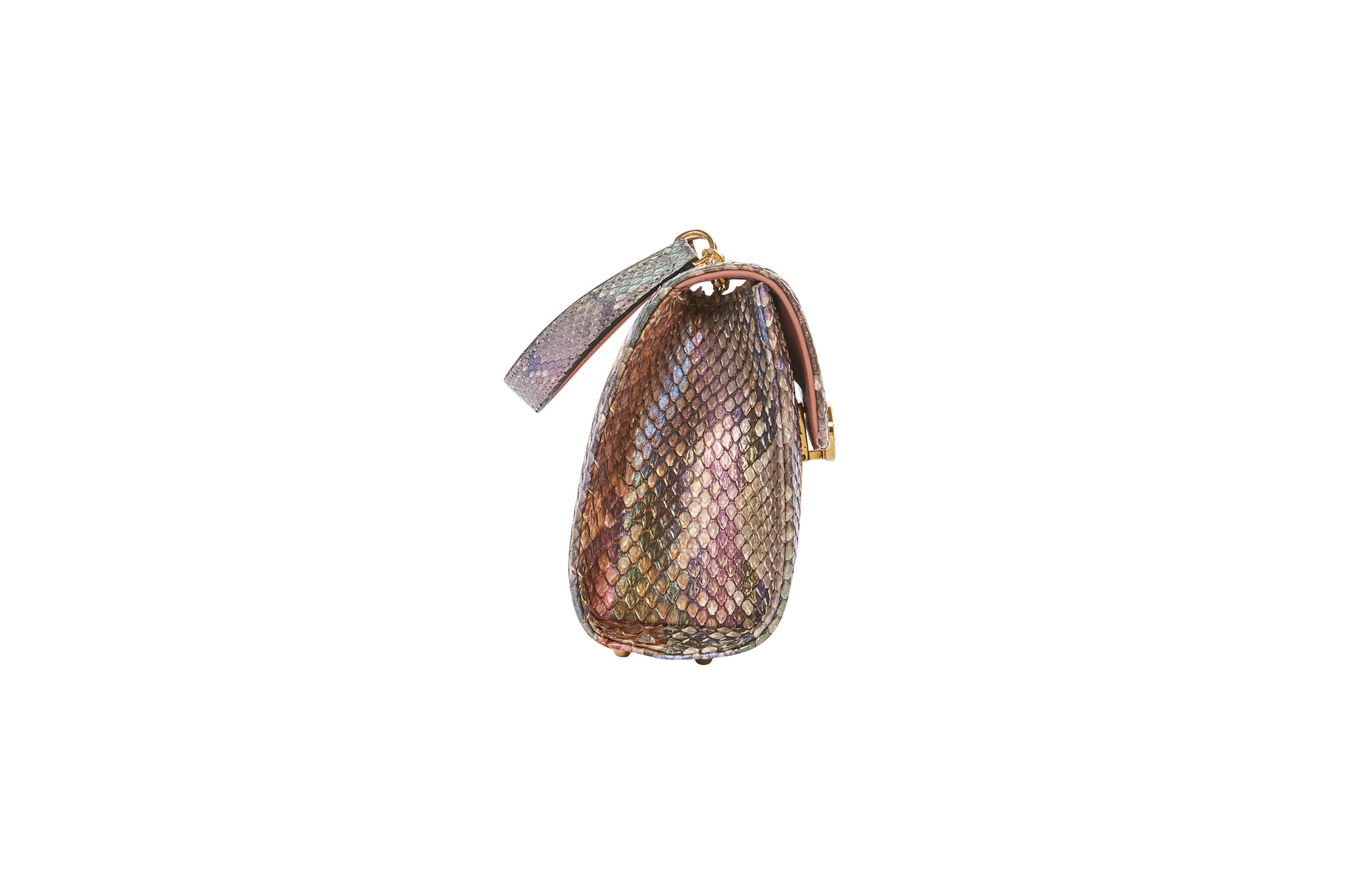 Iridescent Python Bag with Snake Head Accessory - Allysa Payne
