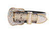 Off White/Black Snake With Gold Swarovski Crystal Hardware Collar & Leash Set