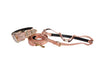Copper Embossed Croc Italian Leather Swarovski Crystal Collar, Leash & Harness Set