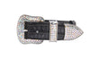 Dark Grey/Light Grey Embossed Croc Italian Leather Silver Swarovski Crystal Collar