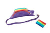 Pride Collection Rainbow Snake/Purple Italian Leather Belt Bag & Matching Rainbow Snake Card Wallet