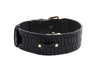 Black Embossed Snake Italian Leather With Gold Classic Hardware