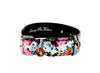 Floral, Scull, Snake Print Italian Leather Collar With Silver